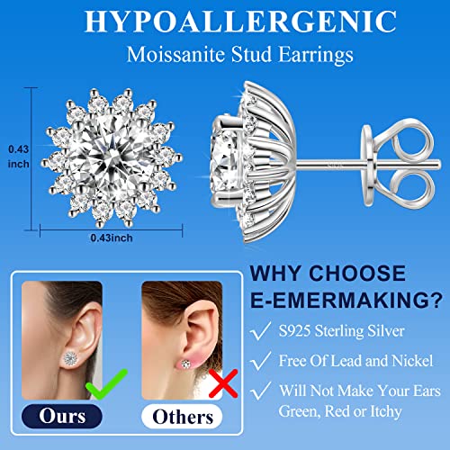1/2CT-2CT Moissanite Halo Earrings, Hypoallergenic Earrings D Color VVS1 Clarity Brilliant Round Cut Lab Created Moissanite Diamond Earrings S925 Sterling Silver with 18K Gold Plated Diamond Stud Earrings Gift for Women Mom Girls Wife | The Storepaperoomates Retail Market - Fast Affordable Shopping