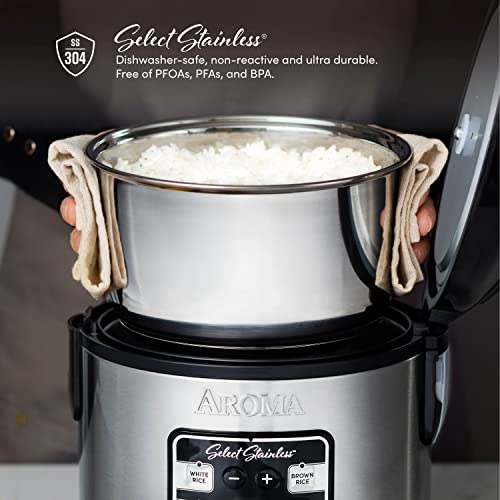 Aroma Housewares Select Stainless Digital Rice & Grain Multicooker, Rice Cooker 4 Cup uncooked, (ARC-914SBDS) | The Storepaperoomates Retail Market - Fast Affordable Shopping