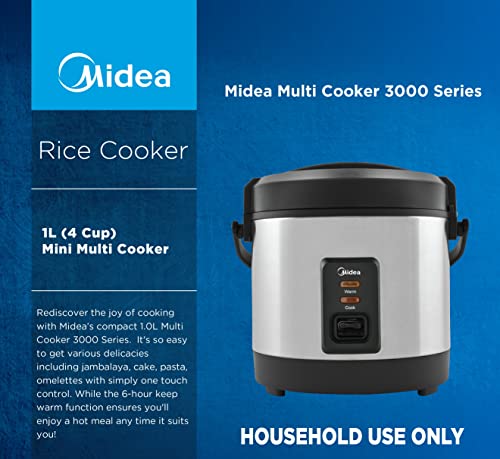 Midea Mini Rice Cooker 1L (4 Cup), Multi Cooker 3000 Series, 4Cups Rice Cooker and Warmer | The Storepaperoomates Retail Market - Fast Affordable Shopping
