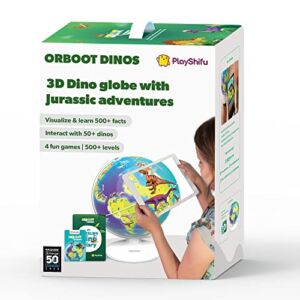 PlayShifu Interactive Dinosaur Toys – Orboot Dinos (Globe + App) 50 Dinosaurs, 500+ Facts | Educational Dinosaur Toys For Kids 5-7 | 4 5 6 7 8 year old Birthday Gifts (Works with tabs/mobiles)