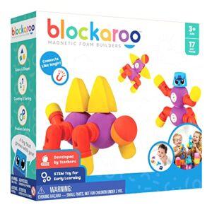 Blockaroo Magnetic Foam Building Blocks – STEM Preschool Toys for Children, Toddlers, Boys and Girls, The Ultimate Bath Toy – Critter Set