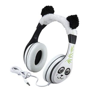 Panda Kids Headphones, Adjustable Headband, Stereo Sound, 3.5Mm Jack, Wired Headphones for Kids, Tangle-Free, Volume Control, Foldable, Childrens Headphones Over Ear for School Home, Travel
