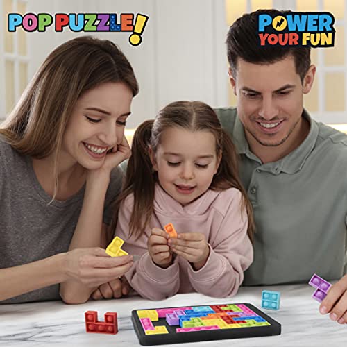 Power Your Fun Pop Puzzle Popper Fidget Game – 27pc Jigsaw Puzzle Game Pop Push It Bubble Sensory Fidget Toys for Learning, Stress Relief Silicone Pop Puzzle Game Board for Kids and Adults (Black) | The Storepaperoomates Retail Market - Fast Affordable Shopping