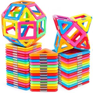 idoot Magnetic Tiles STEM Toddler Toys 52PCS Kids Magnet Building Blocks Game Educational Stacking Blocks Gift for Boys & Girls