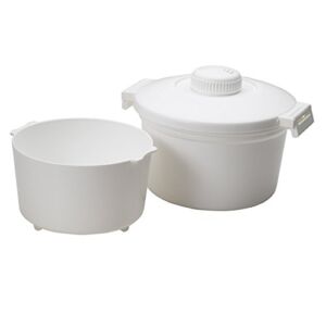Nordicware Microwave Rice Cooker Cup Cookware, 8.5, White