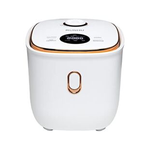 RUNHU Rice Cooker, 4 Cups Uncooked Mini Rice Cooker, 2L(2.1 QT) Protable Rice Cooker for 1-4 people, 120V Rice Maker with 24 Hours Timer Delay&Keep Warm Function for Soups,Stews,Grains,Oatmeal (White)