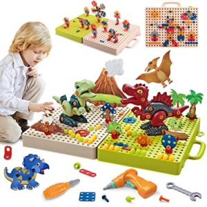Kids Toys – Dinosaur Toys for Kids 3-5 5-7 STEM Building Toys for Kids Ages 4-8 Take Apart Dinosaur Toys for Boys & Girls – 262Pcs Building Blocks with Electric Drill – Ideal Xmas Birthday Gift