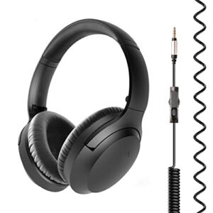 Avantree Aria Line – Wired Over Ear Headphones with Extra-Long Cord for PC & TV Watching with Individual Volume Control & Stereo/Dual Mono Mode