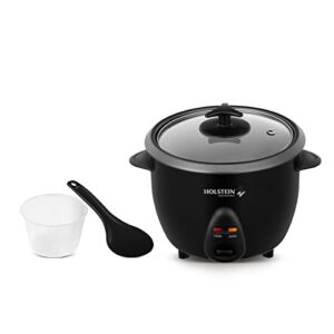 Holstein Housewares 8-Cup Rice Cooker, Black – Convenient and User Friendly with Warm and Cook Function, Ideal for Rice, Quinoa, Oatmeal, Stews and Grains