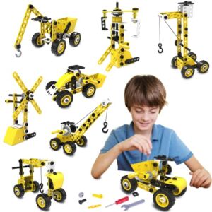 STEM Building Toys for 6+ Years Old Boys and Girls – 8in1 Construction Engineering Building Toy Set for Kids 6 7 8 9 10 Years Old – Educational STEM Toy for Boys Age 8-12 – Fun Birthday Gift