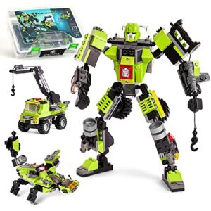 Robot Building Toy Gift for Boys, Perfect STEM Gift for Builders Ages 6, 7, 8, 9, and 10 Year Olds, Green CliffSling (212 Pcs) Robotryx by JitteryGit