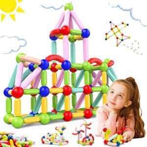 Magnets for Kids, Magnetic Building Blocks for Toddler, Learning Educational STEM Toys for 3 4 5 6 Year Old Boys and Girls, Building Preschool Outdoor Travel Sensory Montessori Toys for Toddlers Gifts