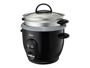 Oster Titanium Infused DuraCeramic 6-Cup Rice & Grain Cooker with Steam Tray, Silver/Black (CKSTRC61K-TECO)