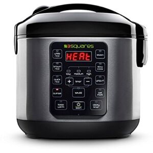3 Squares 3RC-3050 Rice Cooker, 20 Cup/4 Qt, Stainless Steel/Black