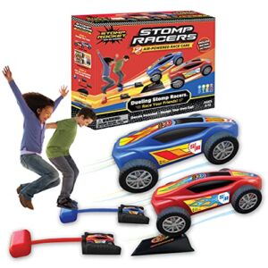 Stomp Rocket Original Stomp Racers Dueling Car Launcher for Kids – 2 Race Cars, 2 Launch Pads – Perfect Toy and Gift for Boys or Girls Age 5+ Years Old – Indoor and Outdoor Fun, Active Play