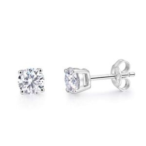 1.6ct DEF Color Round Brilliant Cut Moissanite Stud Earrings for Women (1.6)