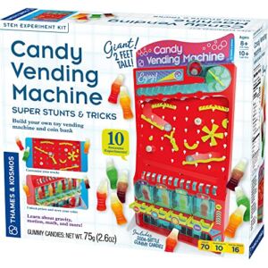 Thames & Kosmos Candy Vending Machine STEM Experiment Kit | Build a 2-ft Tall Toy Vending Machine | 10 Experiments with Gravity, Motion, Math | Coin Sorting Bank | Engineering & Math Lessons