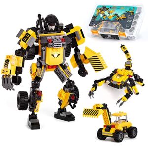 Robot Building Toy Gift for Boys, Perfect STEM Gift for Builders Ages 6, 7, 8, 9, and 10 Year Olds, Yellow Zakarpian (238 Pcs) Robotryx by JitteryGit