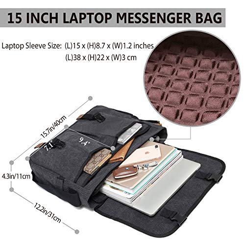 Messenger Bag for Men,Water Resistant Canvas 15.6 inch Laptop Shoulder Bag Vintage Satchel Bag for Work School Travel by VONXURY | The Storepaperoomates Retail Market - Fast Affordable Shopping