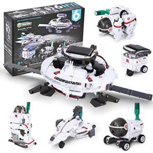 6-in-1 STEM Projects Games for Kids Ages 8-12，DIY Solar Robot Kit Space Stem Toys, Science Kits Building Toys，Learning & Education Toys for Christmas or Birthday Gifts