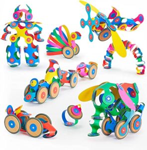 Clixo Wheel Creator Pack, 72 Pieces Pack – Construction Magnet Toy. Flexible, Creative-Boosting Magnetic Building Tiles. Educator-Approved Design for Hours of STEM Play. Multisensory Toy. Age 4-99.