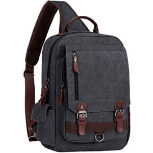 WOWBOX Sling Bag for Men Sling Backpack Laptop Messenger Bag Fit 15.6″