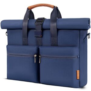DOMISO 14 inch Laptop Bag Business Briefcase Water-resistant Notebook Messenger Shoulder Bag for 14″ MacBook Pro/IdeaPad ThinkPad/HP Stream 14 Chromebook 14/ASUS ZenBook,Blue