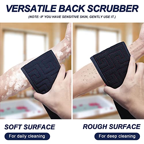 Exfoliating Back Scrubber for Shower, Double-Sided Back Scrub Washcloth with Handles, 38 Inches Body Exfoliator Bath Tool to Clean Your Body Deeply for Men & Women Skin Care | The Storepaperoomates Retail Market - Fast Affordable Shopping