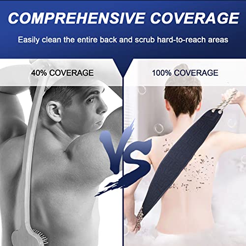 Exfoliating Back Scrubber for Shower, Double-Sided Back Scrub Washcloth with Handles, 38 Inches Body Exfoliator Bath Tool to Clean Your Body Deeply for Men & Women Skin Care | The Storepaperoomates Retail Market - Fast Affordable Shopping