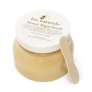 Bee Naturals Best Body Scrub – Natural Honey Sugar Exfoliator for Body, Face and Hands – Brightens, Softens, Cleans and Smoothens Skin – Gently Rejuvenates and Improves Complexion and Skin Health