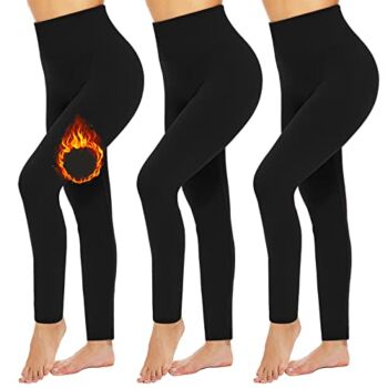 FULLSOFT Fleece Lined Leggings Women Tummy Control-Non See Through High Waisted Workout Winter Warm Yoga Pants-Reg&Plus Size(Black,Black,Black(3 Pack),Large-X-Large) | The Storepaperoomates Retail Market - Fast Affordable Shopping