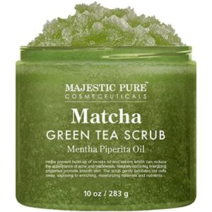 Matcha Green Tea Body Scrub for All Natural Skin Care – Exfoliating Multi Purpose Body and Facial Scrub Moisturizes and Nourishes Face and Skin – 10 oz – Great Gift for Her