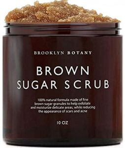 Brooklyn Botany Brown Sugar Body Scrub – 10 oz – Moisturizing and Exfoliating Body, Face, Hand, Foot Scrub – Fights Acne Scars, Stretch Marks, Fine Lines & Wrinkles, Great Gifts For Women & Men – 10 oz