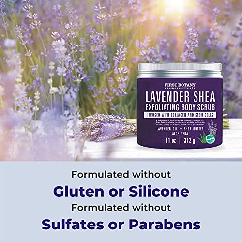 Lavender Oil Body Scrub Exfoliator with Shea Butter, Collagen, Stem Cells, Grapefruit Oil – Natural Exfoliating Salt Scrub & Body and Face Souffle helps with Moisturizing Skin, Acne, Cellulite, Dead Skin Scars, Wrinkles – 11 oz | The Storepaperoomates Retail Market - Fast Affordable Shopping