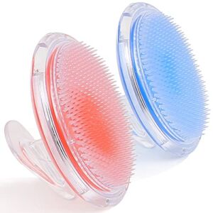 2 Pack Exfoliating Brush, Body Scrubber, Exfoliating Scrubber to Treat and Prevent Razor Bumps and Ingrown Hairs, Massage Shower Brush, Silky Smooth Skin Solution for Men and Women