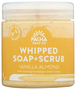 PACHA SOAP Vanilla Almond Whipped Soap Scrub, 8 OZ