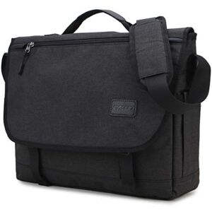 Messenger Bag for Men,RAVUO Water Resistant Lightweight Satchel 17 Inch Laptop Shouler Bags Crossbody Bookbag Black