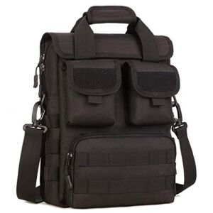 CamGo Tactical Briefcase Small Military Handbag 12 inch Laptop Messenger Bag Computer Shoulder Bag (Black)