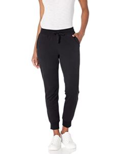 Amazon Essentials Women’s French Terry Fleece Jogger Sweatpant (Available in Plus Size), Black, Medium
