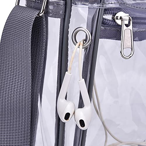 Clear Messenger Bag for Work & Business Travel for Men & Women,Stadium Approved ，Cross-Body Shoulder Bag (Grey) | The Storepaperoomates Retail Market - Fast Affordable Shopping