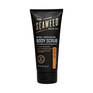 Seaweed Bath Co. Detox Body Scrub, Orange Cedar Scent, 6 Ounce, Sustainably Harvested Seaweed, French Sea Clay, Coffee Extract