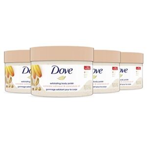 Dove Scrub for Silky Skin Oatmeal & Calendula Oil Body Scrub Exfoliates & Gives Lasting Nourishment 10.5 oz 4 Count