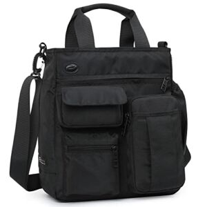 Mens Messenger Bag Laptop Shoulder Bag Computer Work Office Bag Waterproof Briefcases for Travel Work College (black)