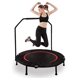 RedSwing Mini Trampoline Rebounders for Adults, 40” Folding Fitness Trampoline Workout with Removable Bar, Max Load 270Lbs, Red
