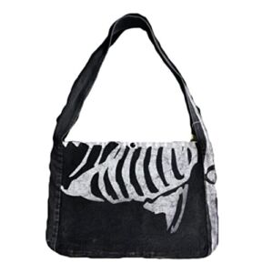 Goth Purse Aesthetic Messenger Bag Gothic Purse Grunge Bag Fairy Grunge Clothes Y2k Fashion Skull Purse (Grey)