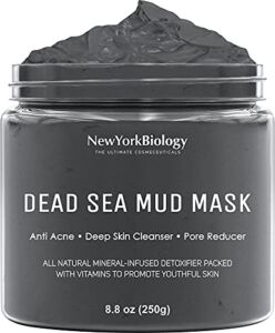 New York Biology Dead Sea Mud Mask for Face and Body – Spa Quality Pore Reducer for Acne, Blackheads and Oily Skin, Natural Skincare for Women, Men – Tightens Skin for A Healthier Complexion – 8.8 oz