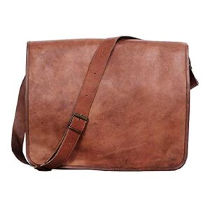 Komal’s Passion Leather Vintage Mens 18 Inch Leather Laptop Messenger Pro Satchel Men’s Bag (18 INCH)