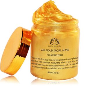 ONE DAY SALE! Gold Facial Mask By White Naturals: Anti-Aging 24K Gold Face Mask For Flawless & Moisturizes Skin, Helps Reduces Wrinkles, Fine Lines & Acne Scars, Removes Blackheads, Dirt & Oils