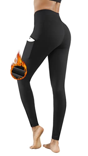 Lingswallow High Waist Yoga Pants – Yoga Pants with Pockets Tummy Control, 4 Ways Stretch Workout Running Yoga Leggings (Black (Fleece Lined), Medium) | The Storepaperoomates Retail Market - Fast Affordable Shopping