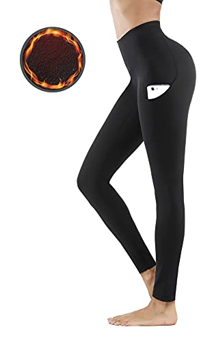 Lingswallow High Waist Yoga Pants – Yoga Pants with Pockets Tummy Control, 4 Ways Stretch Workout Running Yoga Leggings (Black (Fleece Lined), Medium) | The Storepaperoomates Retail Market - Fast Affordable Shopping